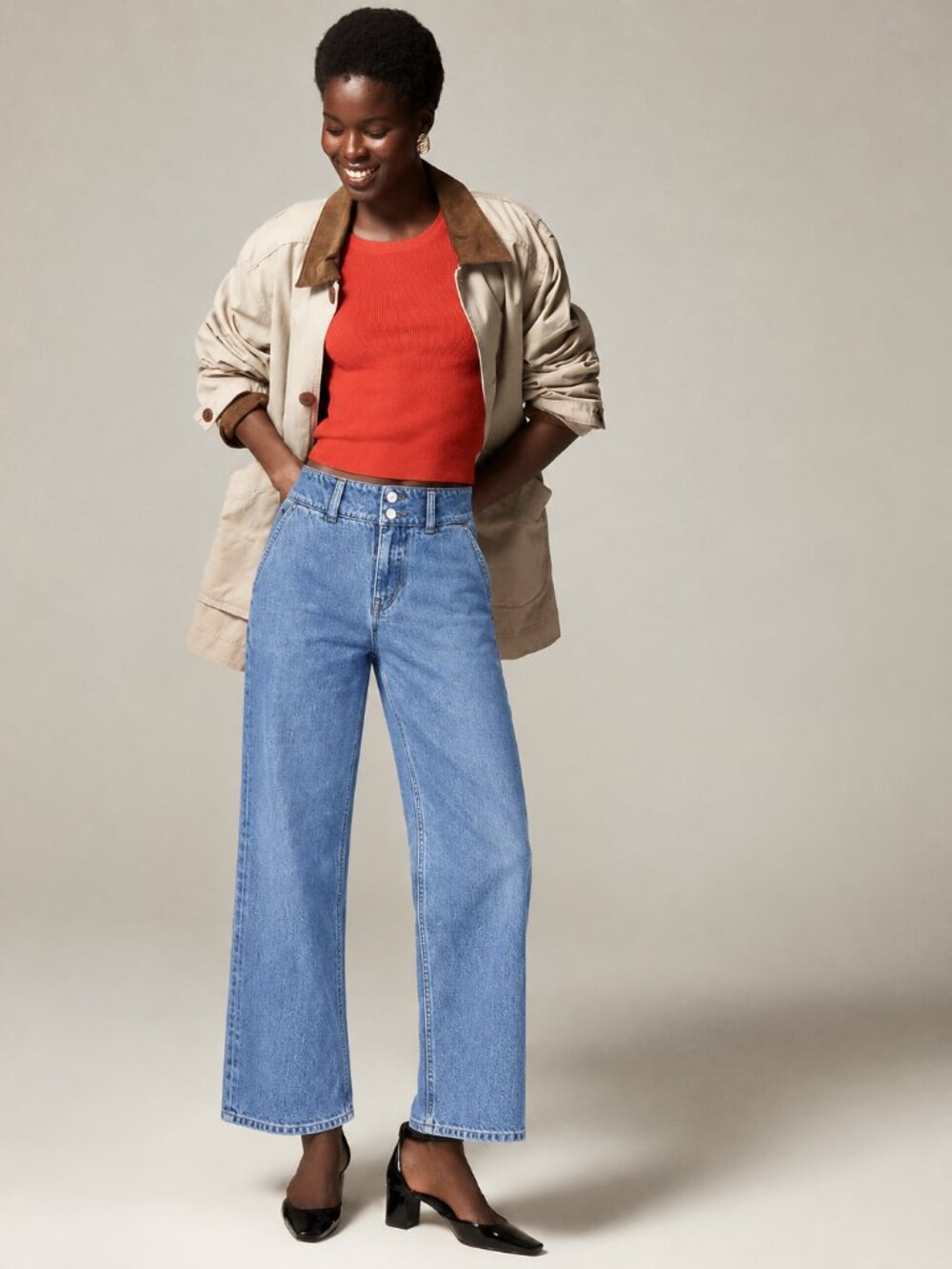 J.Crew Slim-Wide Jeans with Stacked Buttons – Size 28